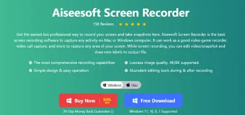 snimka zaslona Aiseesoft Screen Recorder